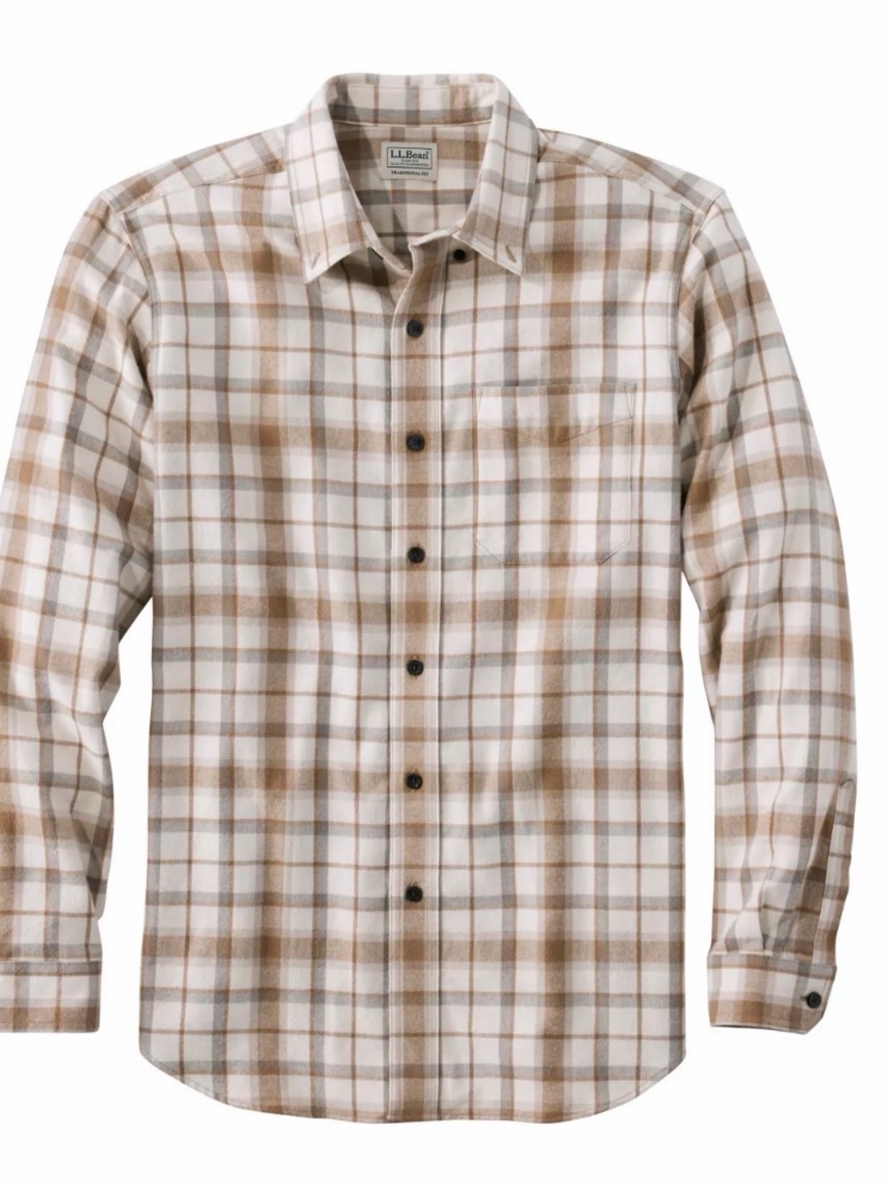 L.L. Bean Men's Scotch Plaid Flannel Shirt, slightly fitted